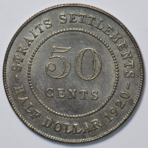 Straits Settlements 1920 50 Cents 294708 combine shipping