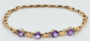 Amethyst 10K Gold Bracelet GB0002