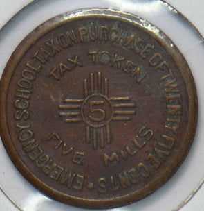 Mexico 1935 Tax Token Five MIlls 293073 combine shipping