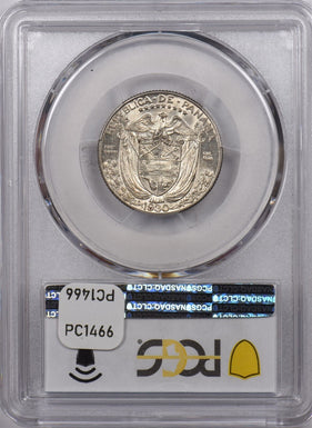 Panama 1930 1/4 Balboa PCGS AU 58 PC1466 combine shipping