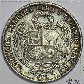 Peru 1874 Sol 491380 combine shipping