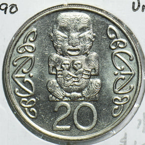 New Zealand 1990 20 Cents 0 UNC 904444 combine shipping