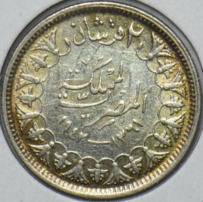 Egypt 1942 AH 1361 2 Piastres 296603 combine shipping