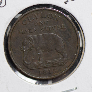 Ceylon 1815  elephant animal 1/2 Stiver C0381 combine shipping