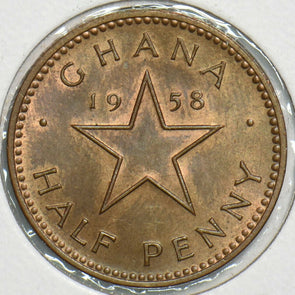Ghana 1958 1/2 Penny 0 197748 combine shipping