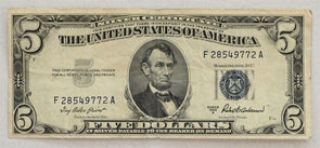 US 1953 Silver Certificates Small A 5 Dollars Abt VF RC0650 combine shipping