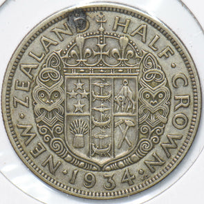 New Zealand 1934 George V 1/2 Crown Ram animal 192198 combine shipping