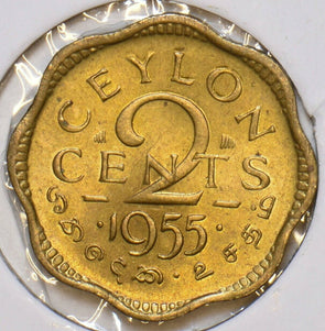 Ceylon 1955 2 Cents 297783 combine shipping