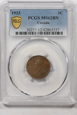 Canada 1933 1 Cent PCGS MS62BN PI0240 combine shipping