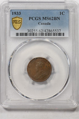 Canada 1933 1 Cent PCGS MS62BN PI0240 combine shipping