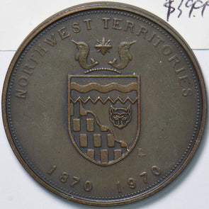 Canada 1870 1970 Medal Dolphin animal Red deer Northwest Territoties 490713 comb