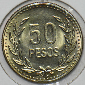 Colombia 1991 50 Pesos Eagle animal 152133 combine shipping
