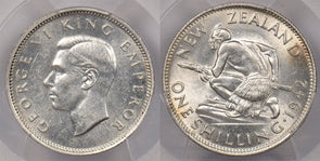 New Zealand 1942 Shilling PCGS AU 58 PC1289 combine shipping