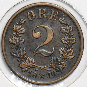Norway 1876 2 Ore 197590 combine shipping