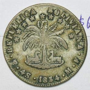 Bolivia 1854 4 Soles Llama animal B0147 combine shipping