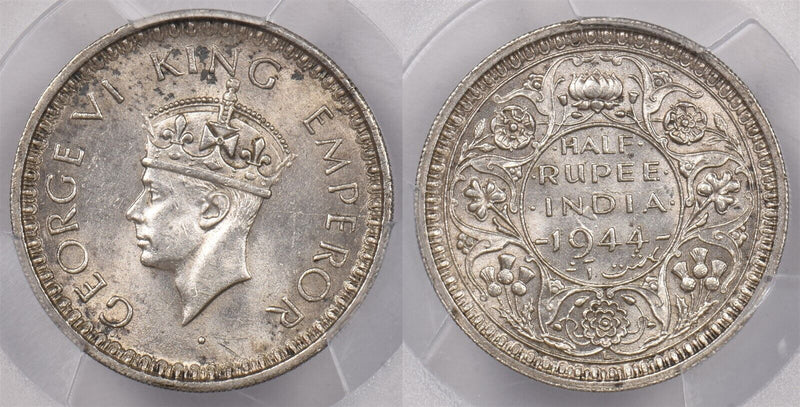 India British 1944 L 1/2 Rupee PCGS MS 62 SW-9.64 PI0046 combine shipping