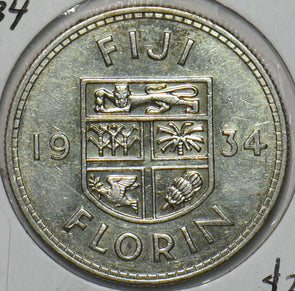 Fiji 1934 Florin 491247 combine shipping