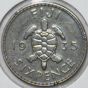 Fiji 1935 6 Pence Turtle animal 295839 combine shipping