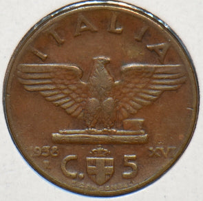 Italy 1938 5 Centesimi Eagle animal 151372 combine shipping