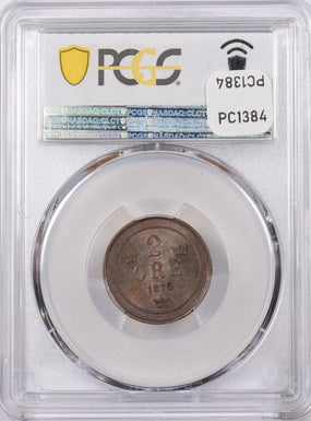 Sweden 1875 2 Ore PCGS MS 64 BROWN Highest Graded By PCGS None Hgher PC1384 comb
