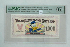 First Series Disney Dollar 1000 Yen PMG Superb Gem Unc 67EPQ DIS9002. Tokyo Di
