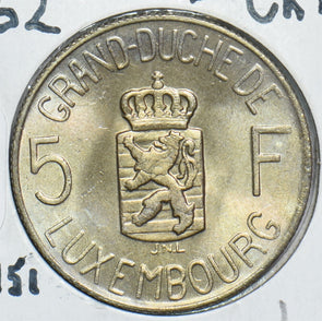 Luxembourg 1962 5 Francs CH BU 198796 combine shipping