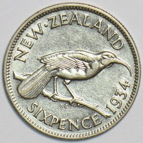 New Zealand 1934 6 Pence Bird animal 153258 combine shipping