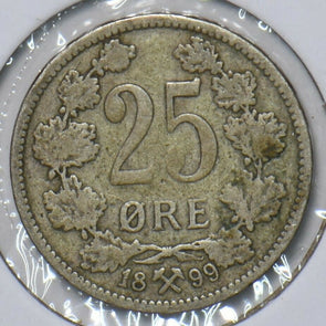 Norway 1899 25 Ore Lion animal 296683 combine shipping