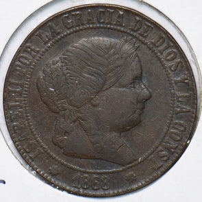 Spain 1868 5 Cents 902499 combine shipping