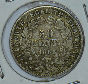 France 1888 Republique Francaise 50 Centimes 290591 combine shipping