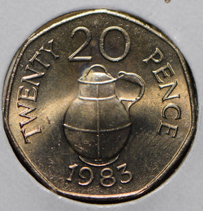 Guernsey 1983 20 Pence  191135 combine shipping
