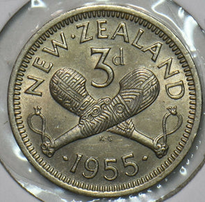 New Zealand 1955 3 Pence 152405 combine shipping