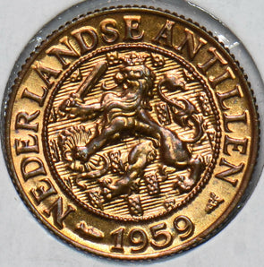 Netherlands Antilles 1959 Cent Lion animal 192299 combine shipping