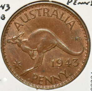 Australia 1943 Georgivs VI Penny Kangaroo animal 292864 combine shipping