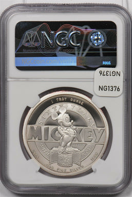 1988 silver NGC PF 69UC The Mickey Mouse Club Mickey Mouse 60th Anniversary 1O