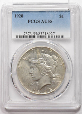 1928 Peace Dollar Silver PCGS AU55 PC1620