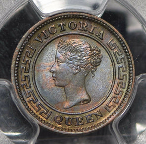 Ceylon 1901 1/4 Cent PCGS MS64BN incandescent green blue toning PC0832 combine s