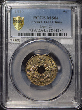 French Indo China 1939 5 Cents PCGS MS64 PC0803 combine shipping