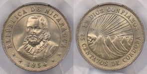 Nicaragua 1954 25 Centavos PCGS MS 65 PC1279 combine shipping