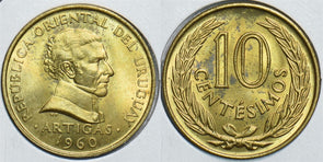 Uruguay 1960 10 Centesimos 198518 combine shipping