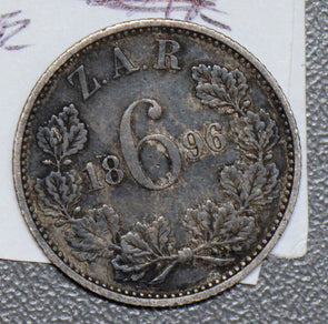South Africa 1896 6 Pence silver  190392 combine shipping