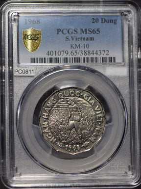 Vietnam 1968 20 Dong PCGS MS65 PC0811* combine shipping<br/><br/>Multiples in st