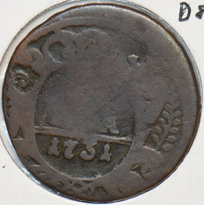 Russia Empire 1731 Denga 1/2 Kopek Eagle animal 295129 combine shipping