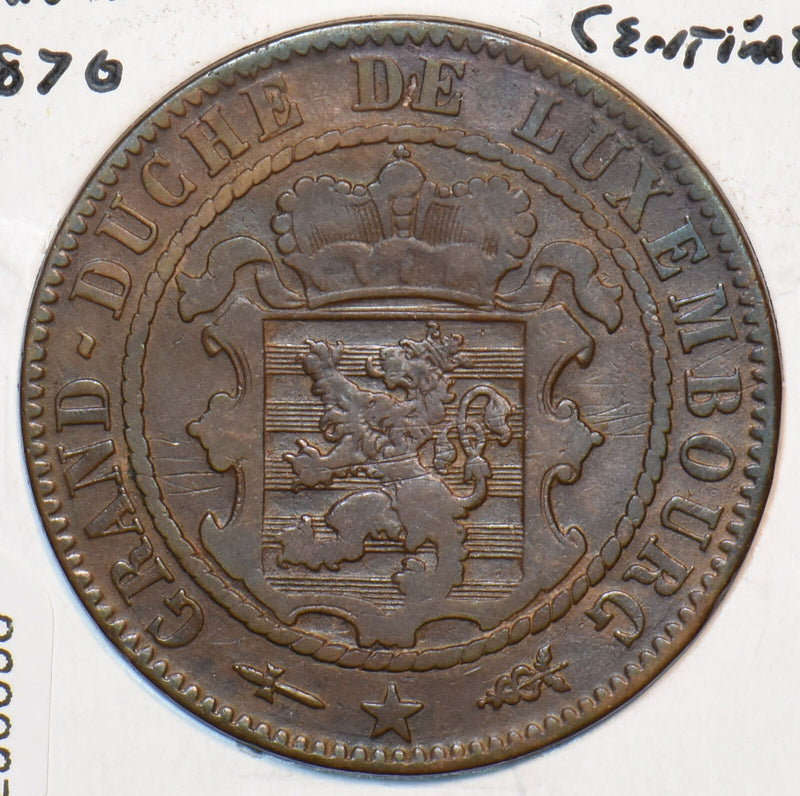 Luxembourg 1870 10 Centimes Lion animal 296098 combine shipping
