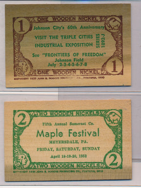 RC0112 1952 wooden certificate lot of 2 combine shipping