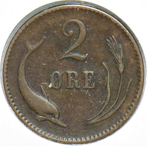 Denmark 1880 2 Ore Porpoise animal 192495 combine shipping