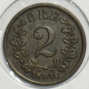 Norway 1876 2 Ore 298390 combine shipping
