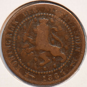 Netherlands 1884 Cent Lion animal 900504 combine shipping