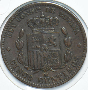 Spain 1879 5 Centimos Lion animal 150532 combine shipping