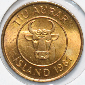 Iceland 1981 10 Aurar Squid animal Bull 192379 combine shipping